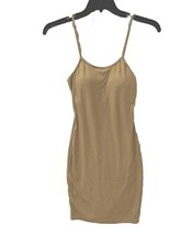 New Look Mini Cami Dress Woman's Medium Beige Body Con Padded Tank Sleeveless