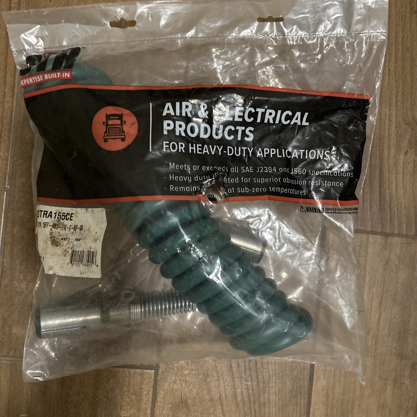 OTR FleetPride OTRA155CE 15' 7 Way ABS Coiled Cable Green 414217180