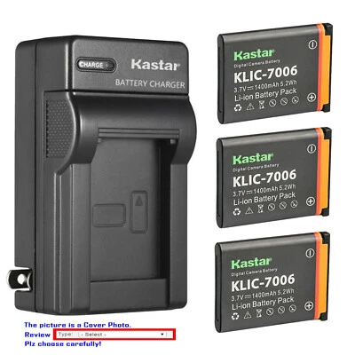Kastar LB-012 Battery AC Wall Charger for Kodak PixPro FZ52, PixPro FZ53 Camera