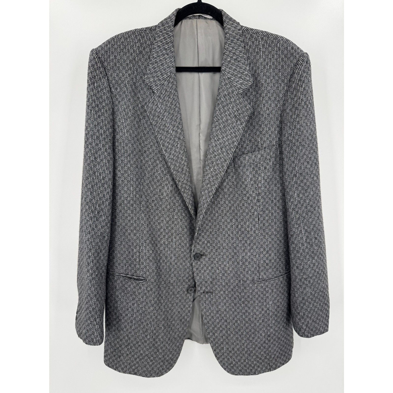 Giacca blazer YVES SAINT LAURENT YSL argento nero 2 bottoni taglia 40R