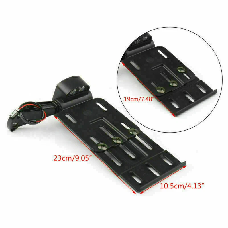 LED Light Mount License Plate Fits Sportster 1200 Custom XL1200C 04-16 BLK AV Foto 2 de 4