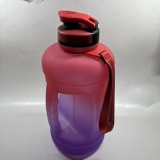 73 oz. Motivational Water Bottle Time Marker Pink/Purple NEW w/ Straw