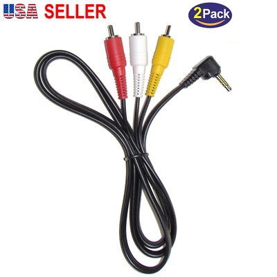 (2-pack) 3ft 3.5mm to 3-RCA TV Video Cable Cord For Video Camera, Camcorder, DVD