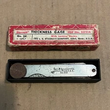 L.S. Starrett Thickness Gage #66 Feeler Gauge Made in USA Gap Tool in Box