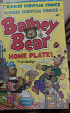 Barney Bear Home Plate  1986 49 CENT COVER KIDS  BARBOUR CHRISTIAN COMIC HARTLEY