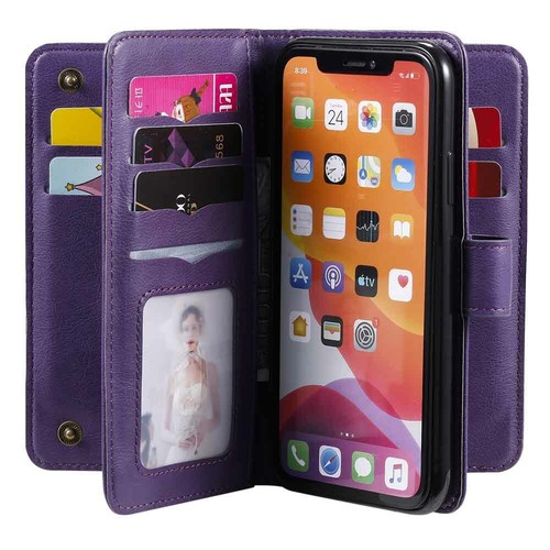 10 Card Holder Wallet Leather Case Cover For iPhone 11 Pro Max XS XR 6s 7 8 SE 2 - Picture 34 of 43