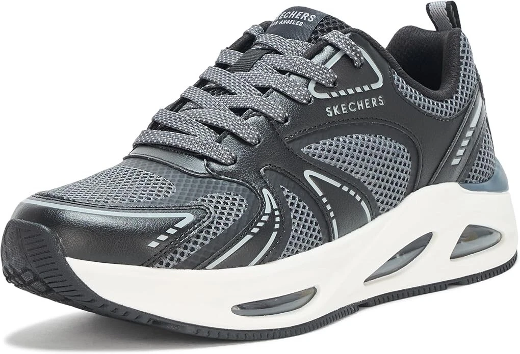 Skechers Shoes Men's lace up Black Airbag Memory Foam Casual Sneaker 183302