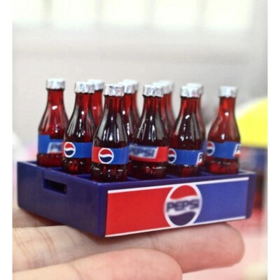 12 Cola Bottles w/ Crate Dollhouse Miniature 1:12 Scale - FAST US SHIPPER