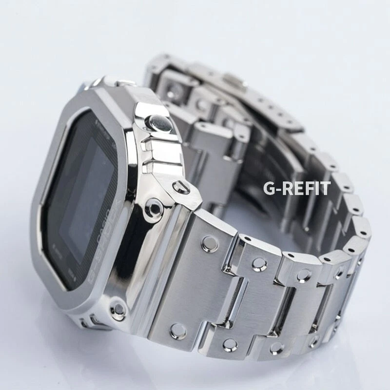 Metal Watch band bezel Strap GM-5600 GA-2100 Camouflage Stainless