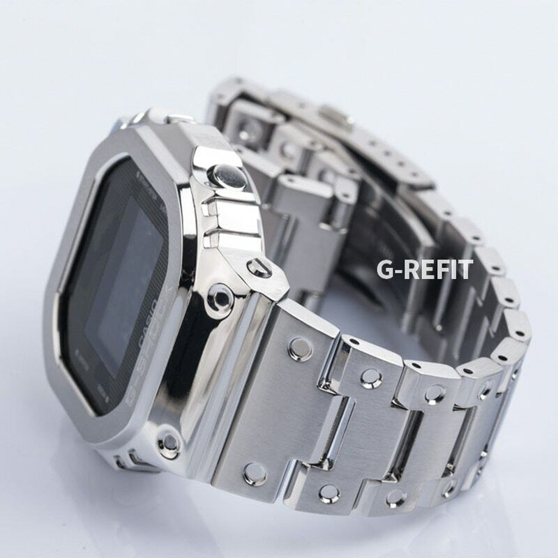 Metal Watch Band Bezel Strap Gm-5600 Ga-2100 Camouflage Stainless Steel |  Ebay