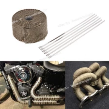 2" x 16FT Exhaust Header Pipe Heat Insulation Wrap Tape Roll Fireproof Universal