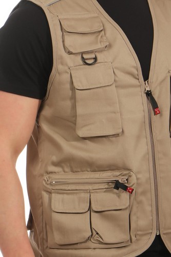 Herren Safari Weste mit Taschen funktionale Arbeitsweste Outdoor-Weste Ärmellos - Bild 24 von 51