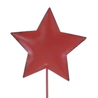 Posiwio Weihnachtspflanzenstecker Stern Vintage Rot Ø 5,5 Cm 25,5 Cm - Metall