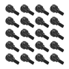20 Pcs M4x8mm Computer Case Thumbscrews, Carbon Steel Knurled Screw, Black