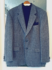 Harris Tweed Jacket 42R Blue / Grey / Green weave in Excellent Condition