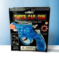Kids Super Cap Toy Revolver Gun 8 Shot Ring Caps Pistol Handgun Toy Pack of 2