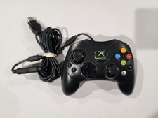Original Xbox OEM S Type Black Controller with Breakaway Cable TESTED *SEE PICS*