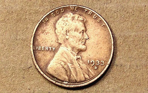 1933-D Lincoln Wheat Cent — photo from the most recent tracked eBay sale