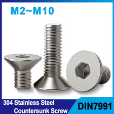M2 M2.5 M3 M4 M5 M6 M8 M10 304 Stainless Steel Hex Socket Screw Countersunk Flat