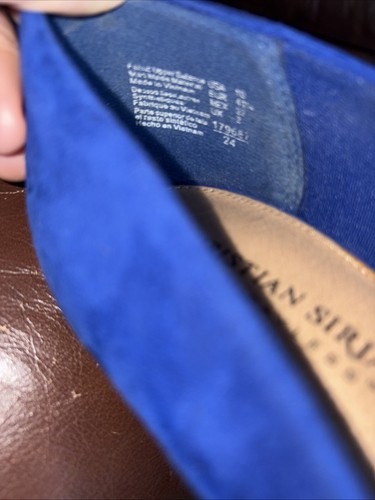 Christian Siriano Blue Suede Pointed Toe Stiletto Heels Slip On Pumps Shoes 10 - Picture 7 of 7