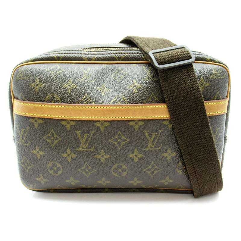 Louis Vuitton Reporter PM M45254 Monogram Ladies Shoulder Bag Brown Used