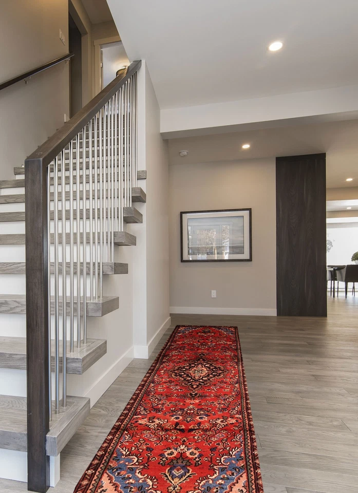 Vintage Hand-knotted Runner Rug 2'8" x 12'2" Traditional Oriental Wool Carpet - Image 2 of 4