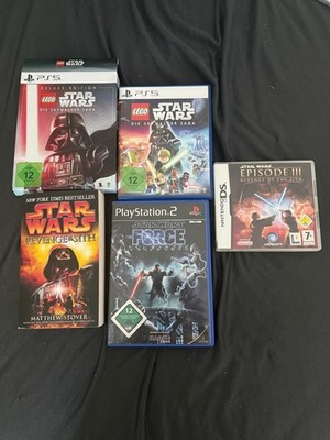 Star Wars sammlung The Force Unleashed PS2, lego ps5, buch rache der sith DS