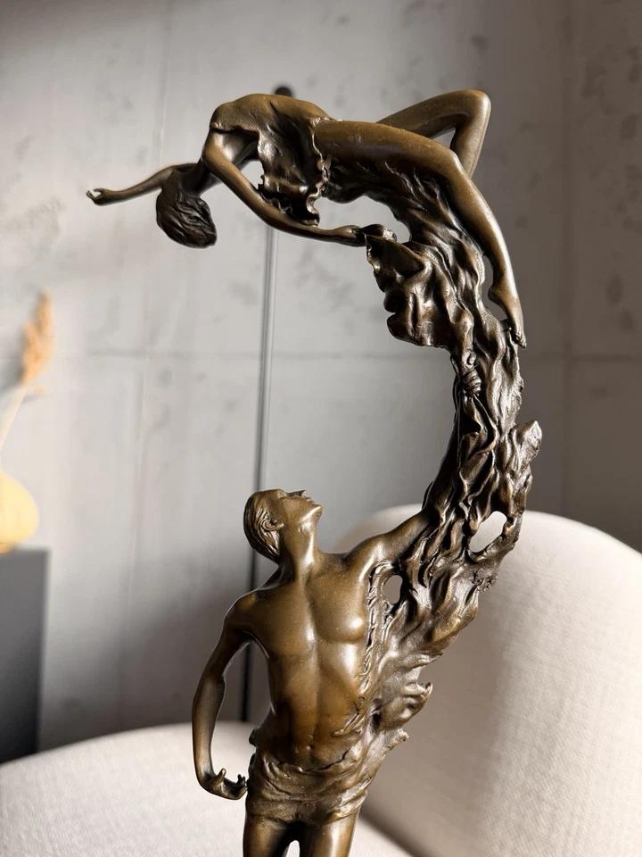 Real Bronze Figurine Art Deco Sculpture Bronze Statue by Aldo Vitaleh 37cm Tall - Image 2 of 4