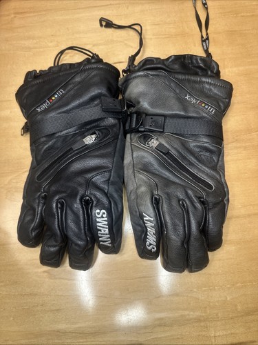 Swany Men's Large Sports Gloves Moisture-Wicking Quick-Drying Black Leather - Picture 7 of 17