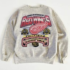 Vtg 90s Detroit Red Wings NHL Hockey 1997 Stanley Cup Sweatshirt RM1395