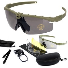 Sports Goggles Anti Fog Glasses Sunglasses with 3 Interchangeable Lens Green