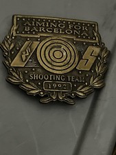 1992 Aiming For Barcelona Olympics Us Shooting Team Belt Buckle