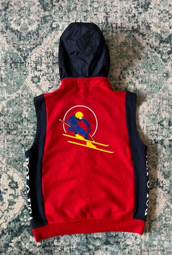 RARE POLO RALPH LAUREN Cookie Circle Ski Suicide Vest Jacket Size L Skier Snow