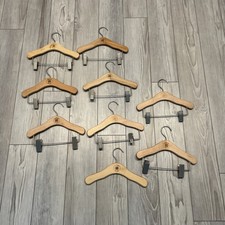 Oshkosh B  gosh Natural Grain Wooden Children Hangers 10 In Lot 10  