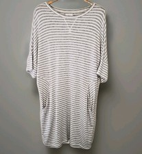 Lou & Grey Signaturesoft Dress Sz L Cozy Oversized Stripe Lounge Coastal Slouchy
