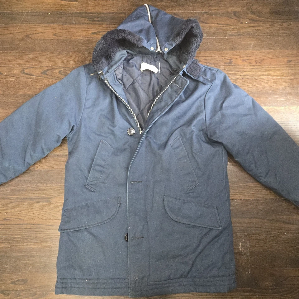 Abrigo Parka Vintage Marina de los Estados Unidos Marca Vuelo Bombardero Talla Mediana Chaqueta Extremo Frío Foto 3 de 4