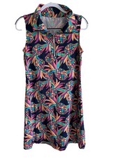 Lulu B size M Pineapple Dress stretch Upf50 Collar Zip