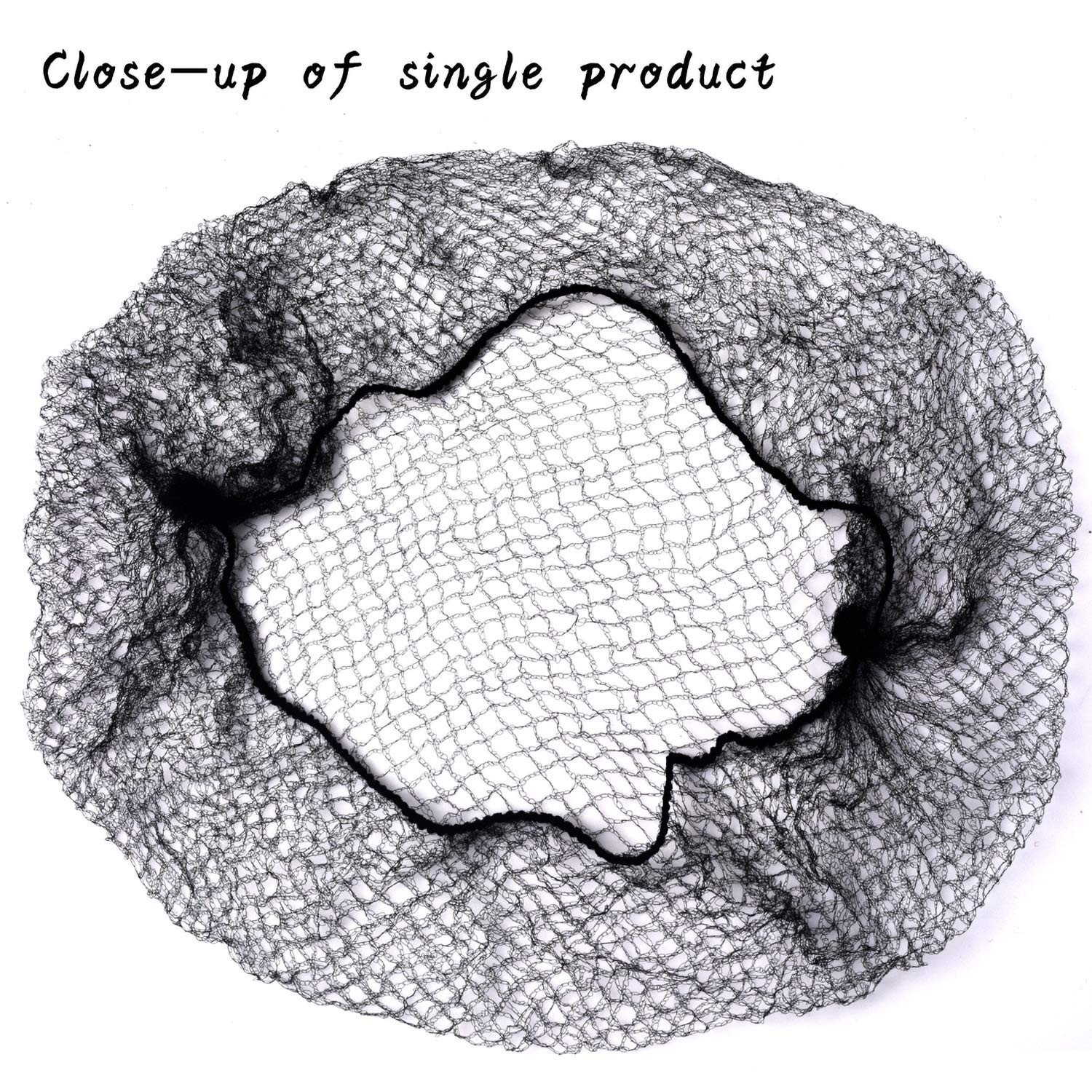 Smilco Hair Net 100 Pcs, 22 Inches Nets Elasticity Invisible Black 