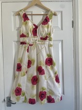 Boden Floral Summer Dress UK8 Cotton Tea Dress Wedding Guest Occasion Sleeveless