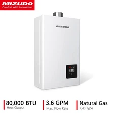 12L Tankless Water Heater Natural Gas 80,000 BTU 3.6GPM Indoor Hot Water Heater