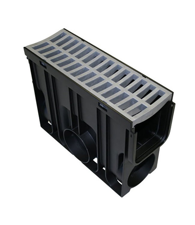 RELN Storm Drain 4.5" x 13.25" Inline Basin Complete with Portland Grey Grate