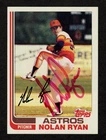 1982 Topps #90 Nolan Ryan Autographed in 1982 Houston Astros Red Match Auto Card