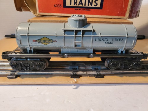 Vintage 1952 Postwar Lionel 6035 Sunoco Single Dome Tank Car O Gauge Scout OB - Picture 7 of 17
