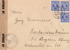 168744) Bizone AM-Post Nr. 9 (3) auf Blg Hanau 1946 in die Schweiz, Zensur