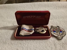 Vintage Boy Scouts of America Type II Silver Award Medal with Patch &Box