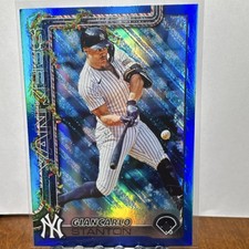 Topps 2025 Holiday Blue Metallic Glitter Giancarlo Stanton #H29 Yankees