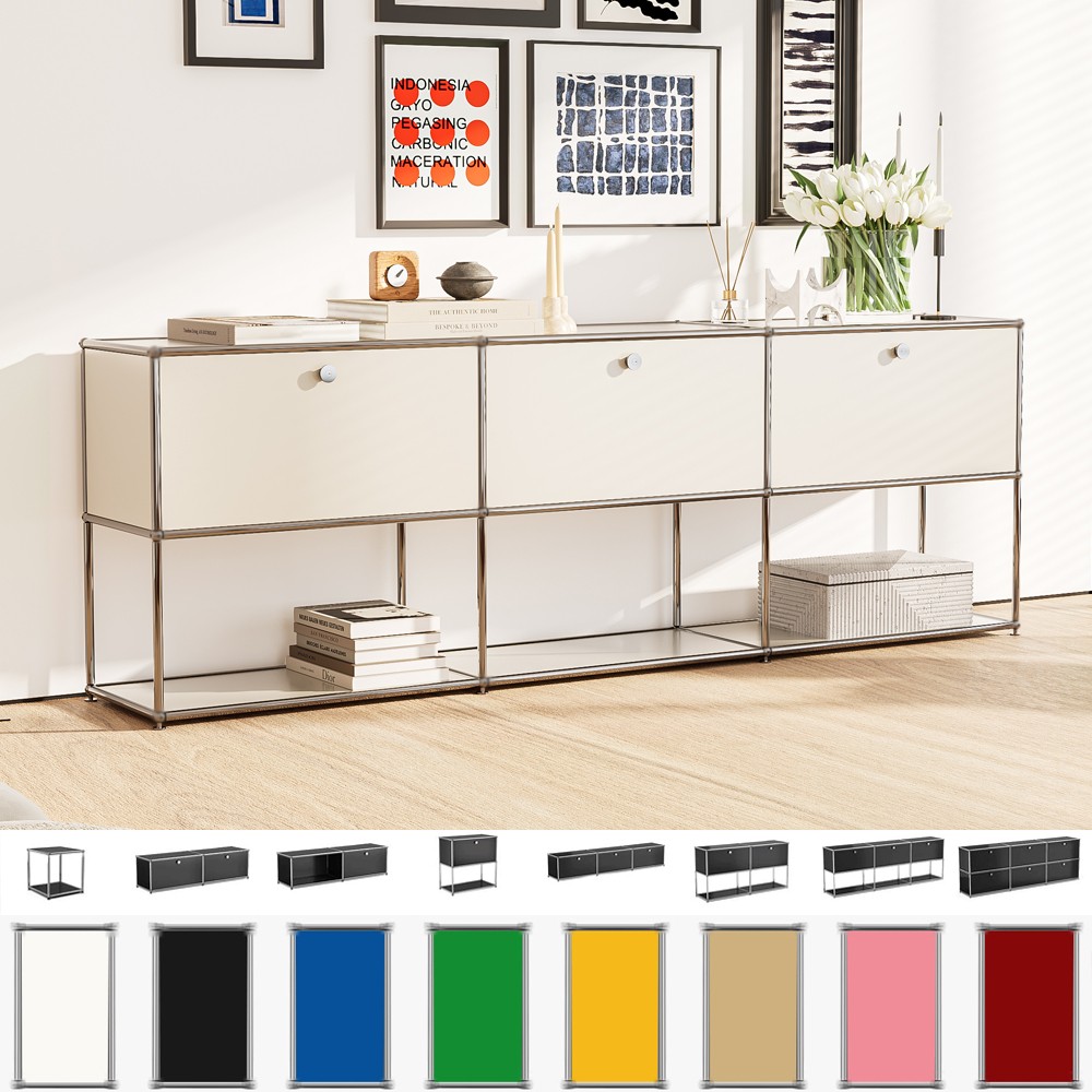 Classic Styl Modern Storage Cabinet Shelf Free-Standing Organizer Living Room-image