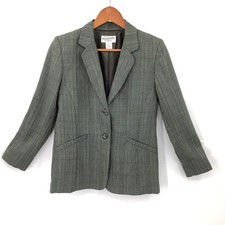 Pendleton Women's Blazer Green Plaid Size 6P 100 Virgin Wool Tailored