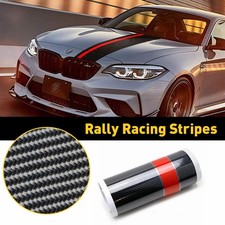 Car Rally Racing Stripes Front Hood 5d Carbon Fiber Red Decal Wrap Sticker
