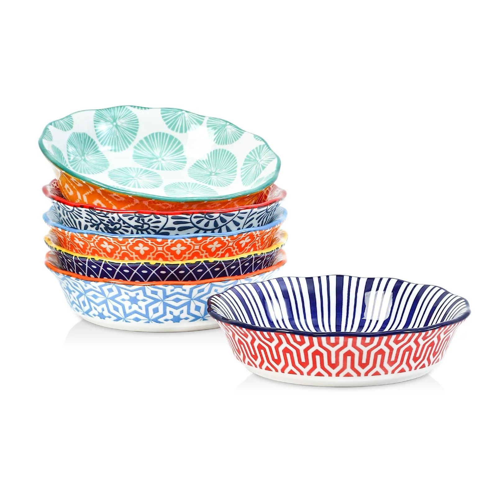 Ceramic Mini Pie Pans, 6 Inch Pie Dish for Baking, Small Pie Plate with Flute...